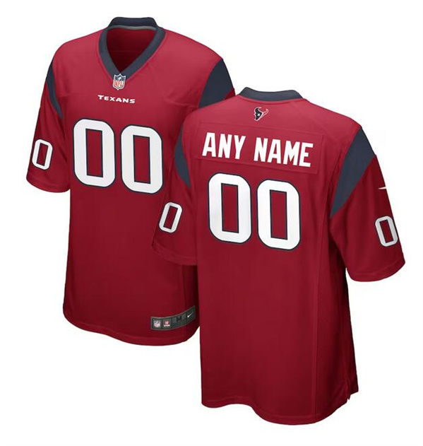Men's Houston Texans ACTIVE PLAYER Custom Red Stitched Game Jersey
